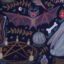A photo of an artistic painting showing elements of Voodoo practice.